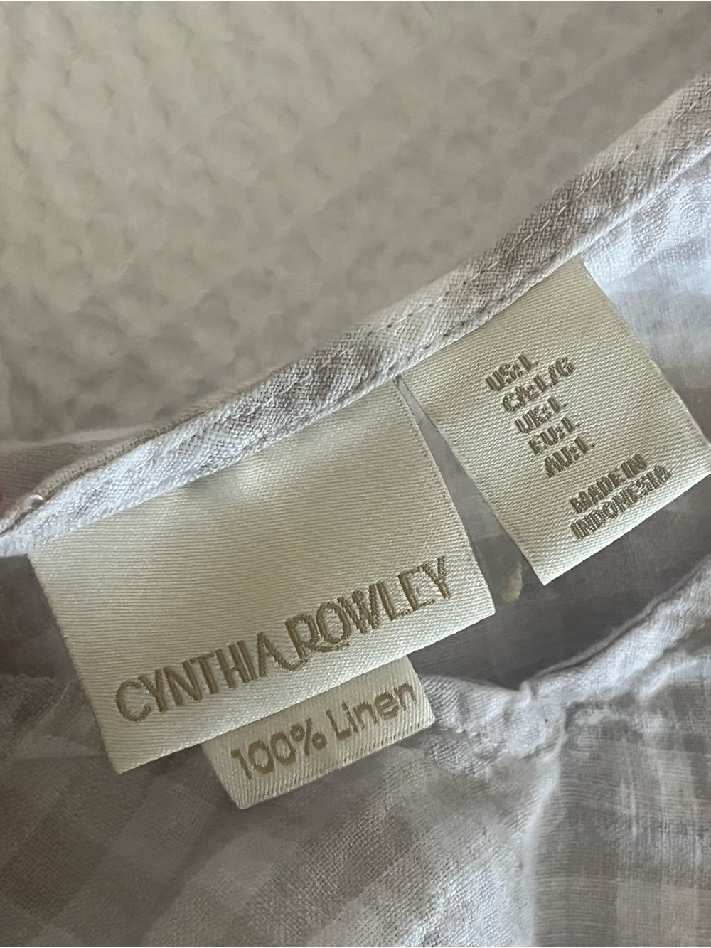 Cynthia Rowley 100% Linen Gingham Dress - Picture 4 of 5